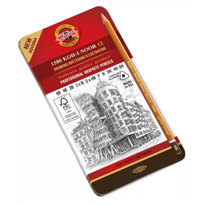 set de creioane grafit triunghiular 1582 koh i noor 12 bucati ro khn1582012001pl