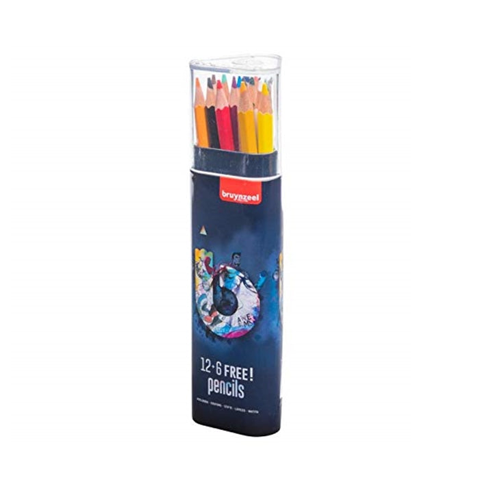 set de creioane intr o cutie metalica bruynzeel blue 18 bucati ro rtl60212018