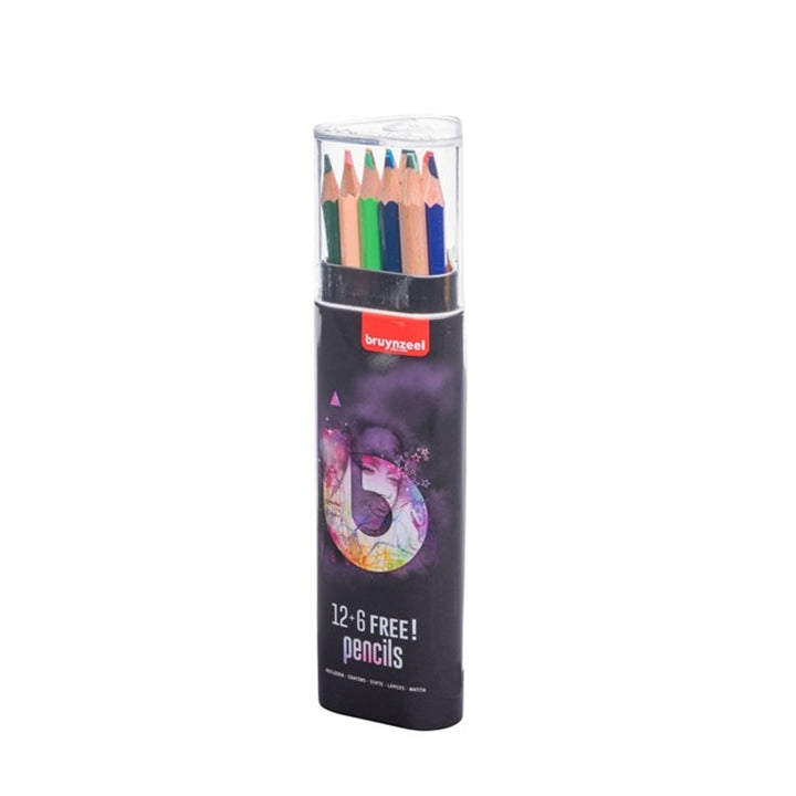 set de creioane intr o cutie metalica bruynzeel roz 18 bucati ro rtl60212118