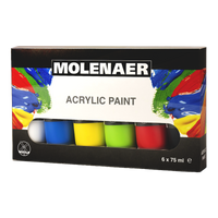 Set de culori acrilice Molenaer 6 x 75 ml - culori asortate