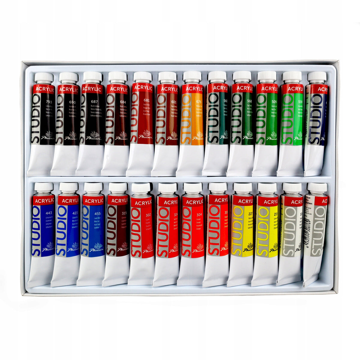 Set de culori acrilice Phoenix, 24 x 12 ml