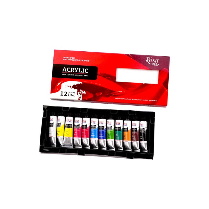 set de culori acrilice rosa studio 12x10 ml