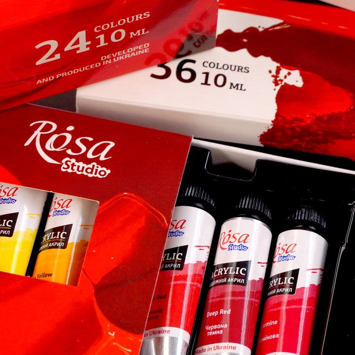 set de culori acrilice rosa studio 12x10 ml