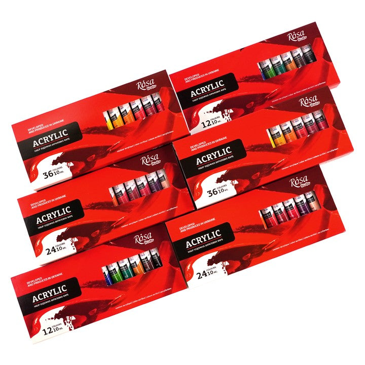 set de culori acrilice rosa studio 12x10 ml