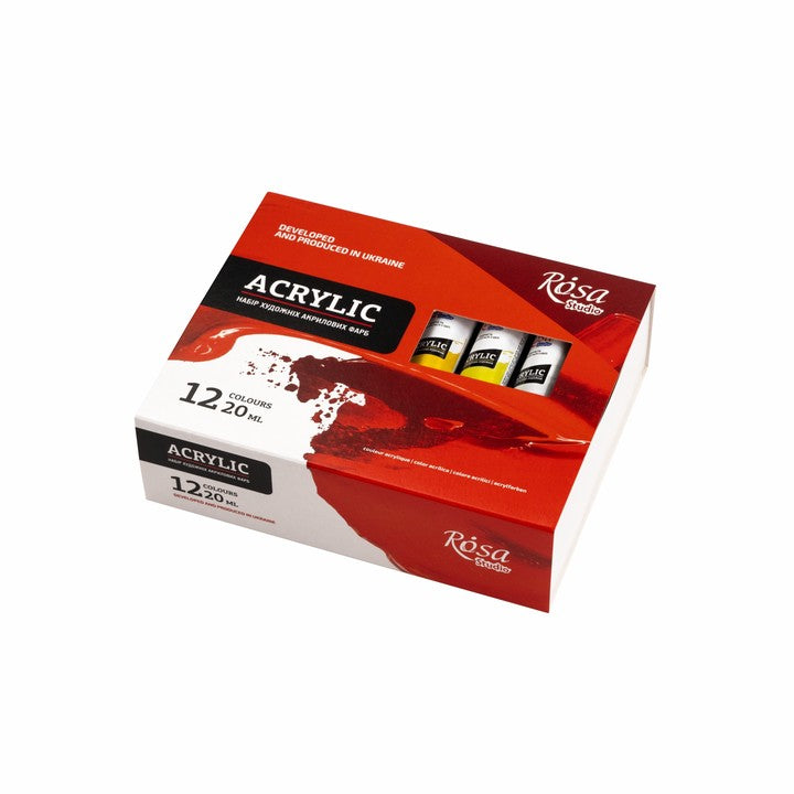 set de culori acrilice rosa studio 12x20 ml