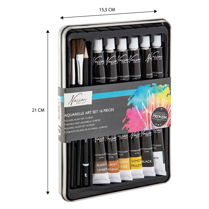 set de culori acuarele nassau fine art 16 piese ro rmsar0500ge