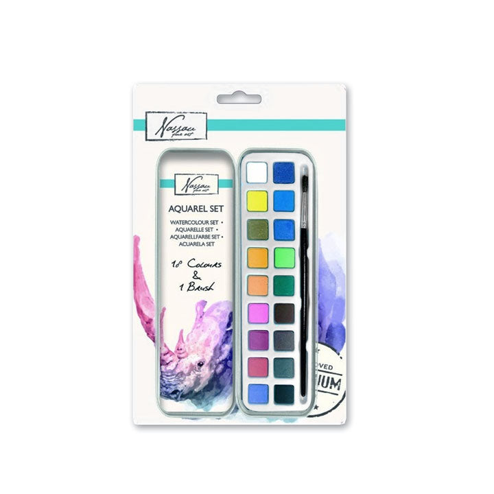 set de culori acuarele nassau fine art 19 piese ro rmsar0508ge