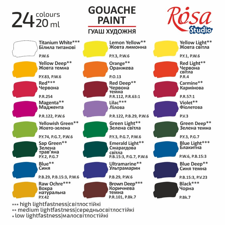 set de culori guașa rosa studio diverse seturi