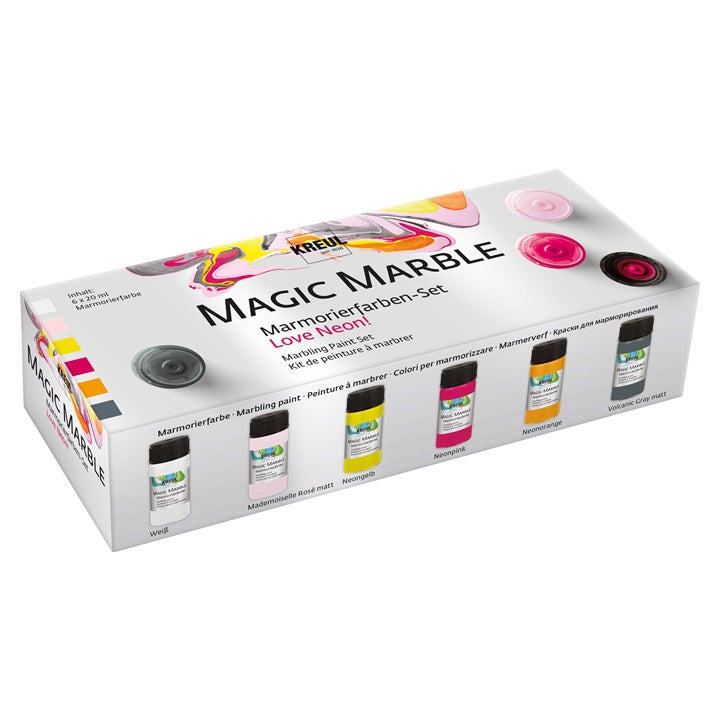 set de culori pentru efect de marmura kreul magic marble love neon 6x20 ml ro krl73614