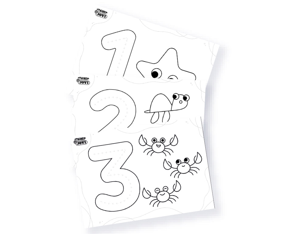 Set de culori pentru pictat cu degetele Jovi My First primele numere – 11 buc