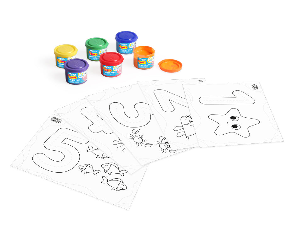 Set de culori pentru pictat cu degetele Jovi My First primele numere – 11 buc
