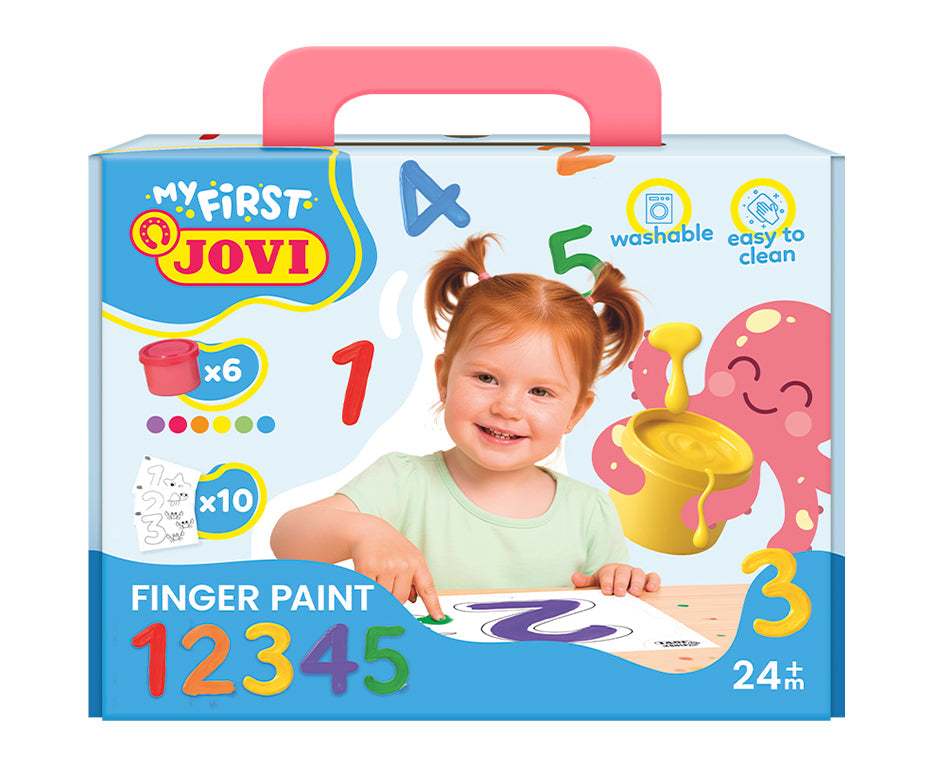 Set de culori pentru pictat cu degetele Jovi My First primele numere – 11 buc