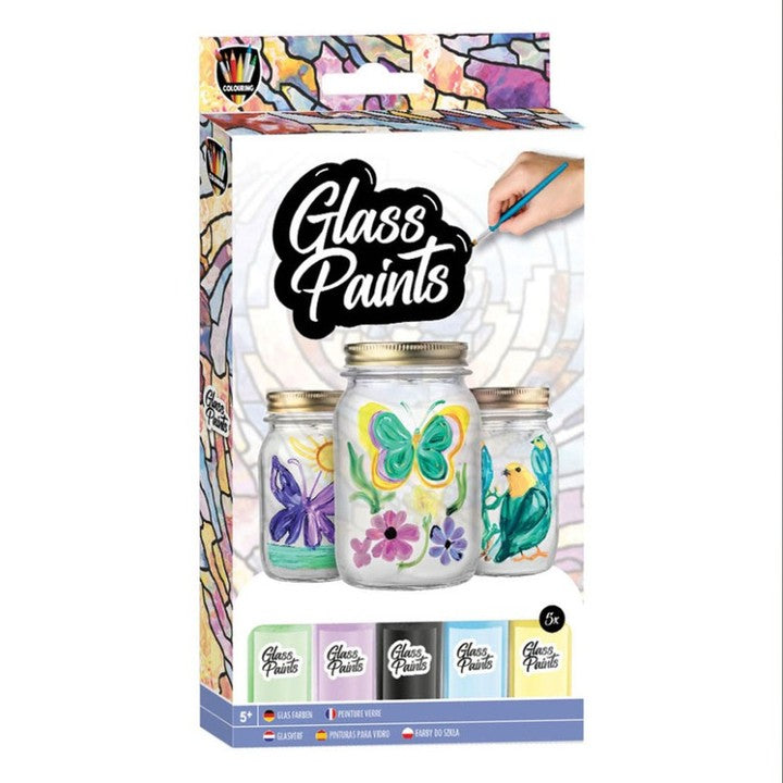set de culori pentru sticla cu pensula 5x20 ml