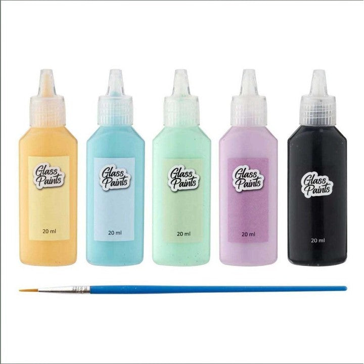 set de culori pentru sticla cu pensula 5x20 ml