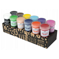set de culori pentru textile deschise profil nuanțe de baza 12 x 25 ml