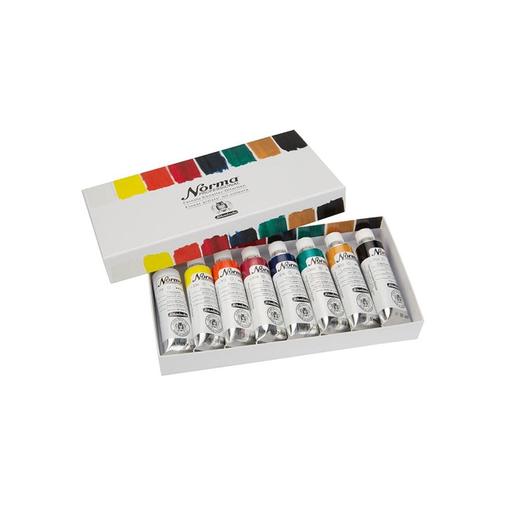 set de culori profesionale in ulei in tuburi schmincke norma professional 8 x 35 ml