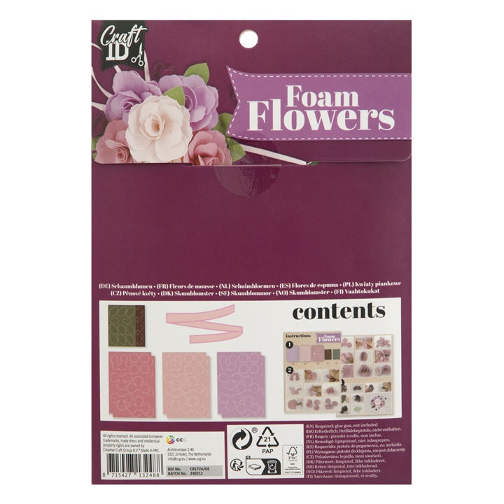 set de flori din spuma diy in violet si alb ro rmscr1724ge2