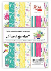 set de hartie pentru scrapbooking floral garden 21 x 29 7 cm