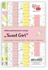 set de hartie pentru scrapbooking sweet girl 21 x 29 7 cm