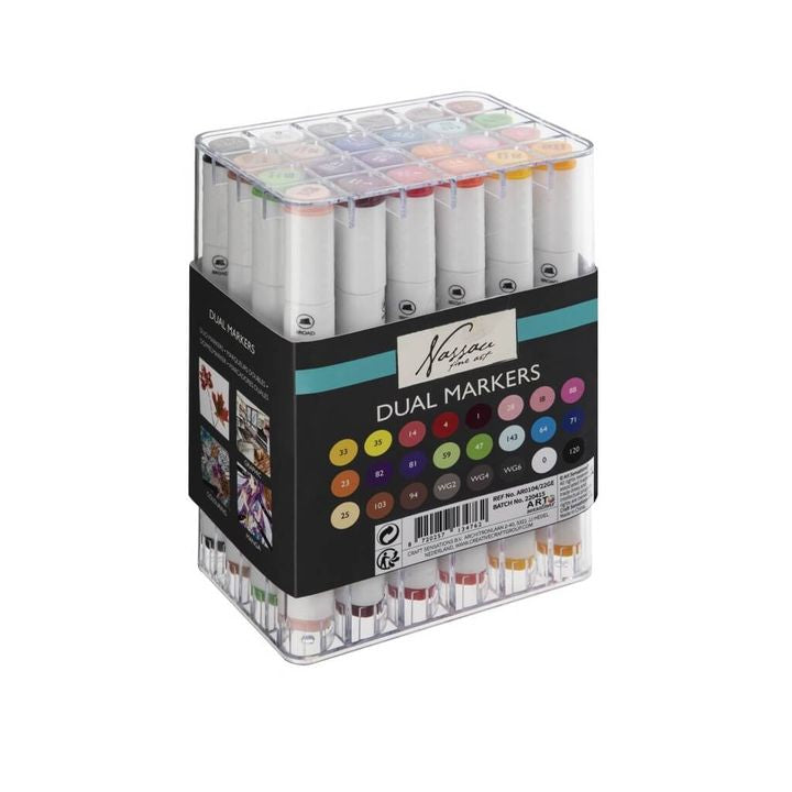 set de markere cu doua capete nassau fine art 24 buc
