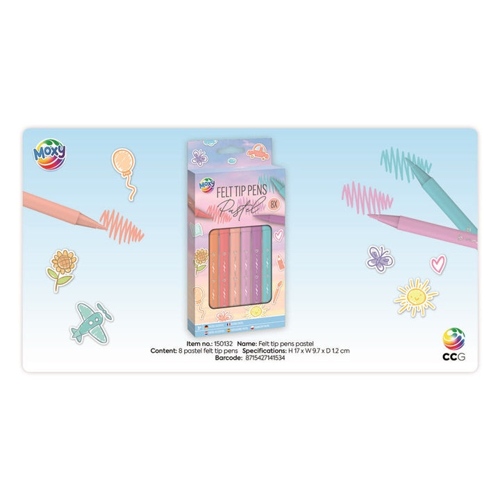 set de markere pastelate 8 buc ro rms150132