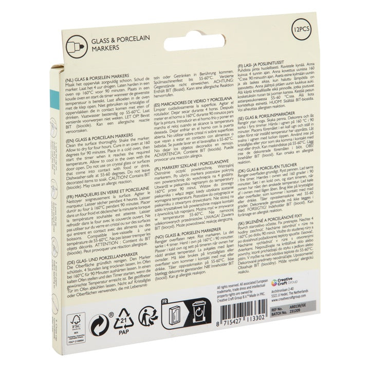 set de markere pentru sticla si portelan 12 buc ro rmsar0139 ge