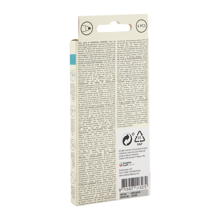 set de markere pentru sticla si portelan 6 buc ro rmsar0138 ge