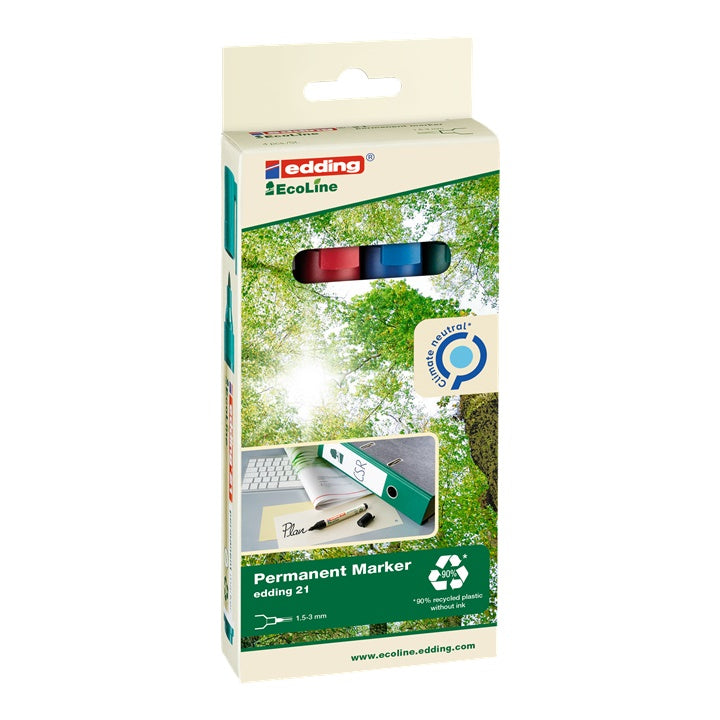 set de markere permanente ecoline edding21 4 buc ro edd7580175004