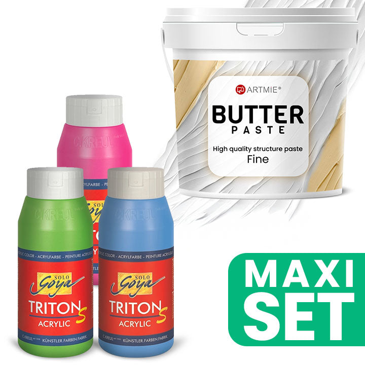 set de pasta 3d artmie butter si vopsea acrilica triton s ro wqxtrsbt
