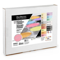 set de pasteluri metalice si perlate panpastel cu medii aurii 17 buc ro gdn80308170