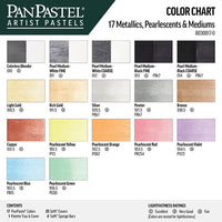 set de pasteluri metalice si perlate panpastel cu medii aurii 17 buc ro gdn80308170