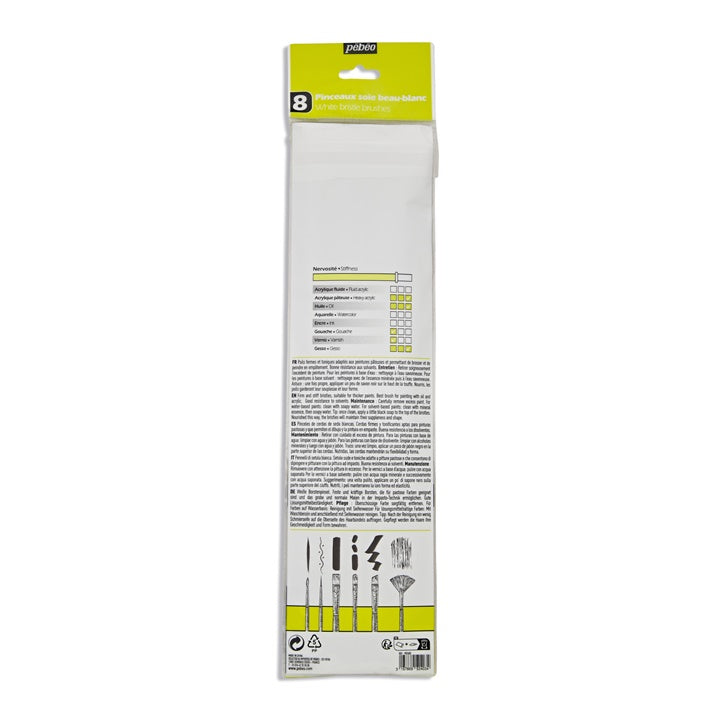 set de pensule pentru acrilic si ulei pebeo 8 bucati ro pbo952403