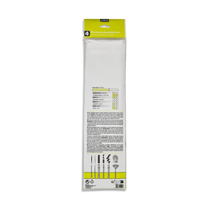set de pensule pentru vopsele acrilice si de ulei pebeo 4 buc ro pbo952402