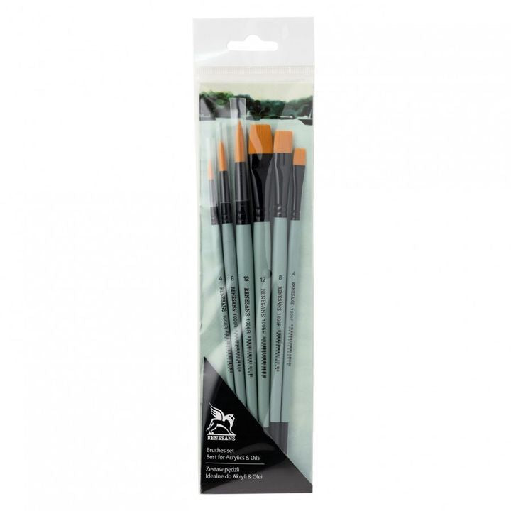 set de pensule sintetice renesans 1006 mare 6 buc