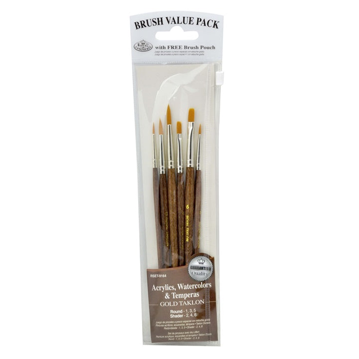 set de perii gold taklon de la royal amp langnickel pachet de 6 ro rlgrset 9164