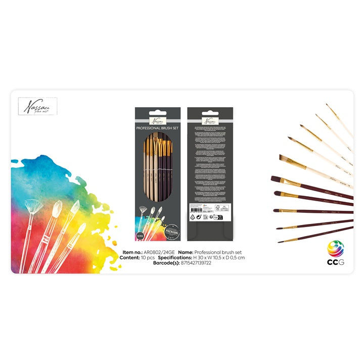 set de perii profesionale nassau 10 piese ro rmsar080224ge