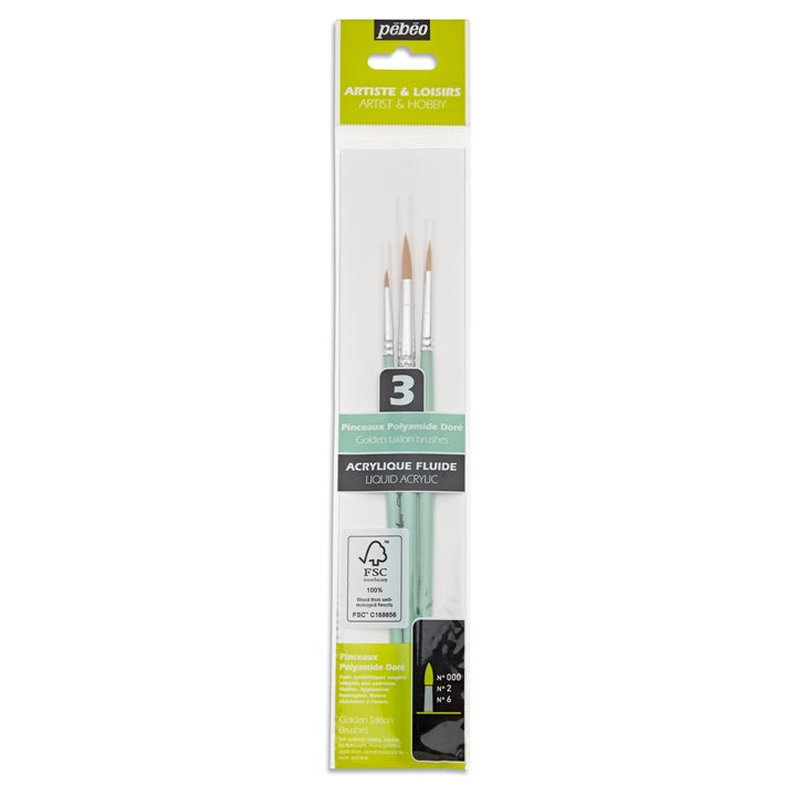 set de perii sintetice pebeo 3 buc ro pbo952309