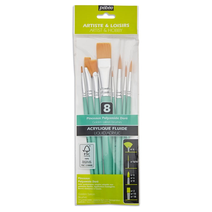 set de perii sintetice pebeo 8 buc ro pbo952313