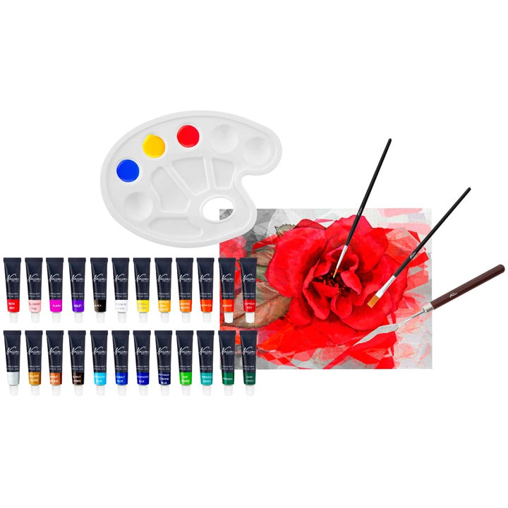 set de pictura acrilica nassau fine art 29 piese