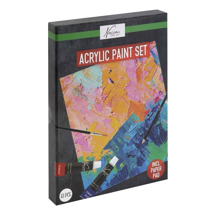 set de pictura acrilica nassau set de 13 piese ro rmsar0766ge