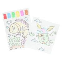 set de pictura cu apa 10 coli 2 pensule