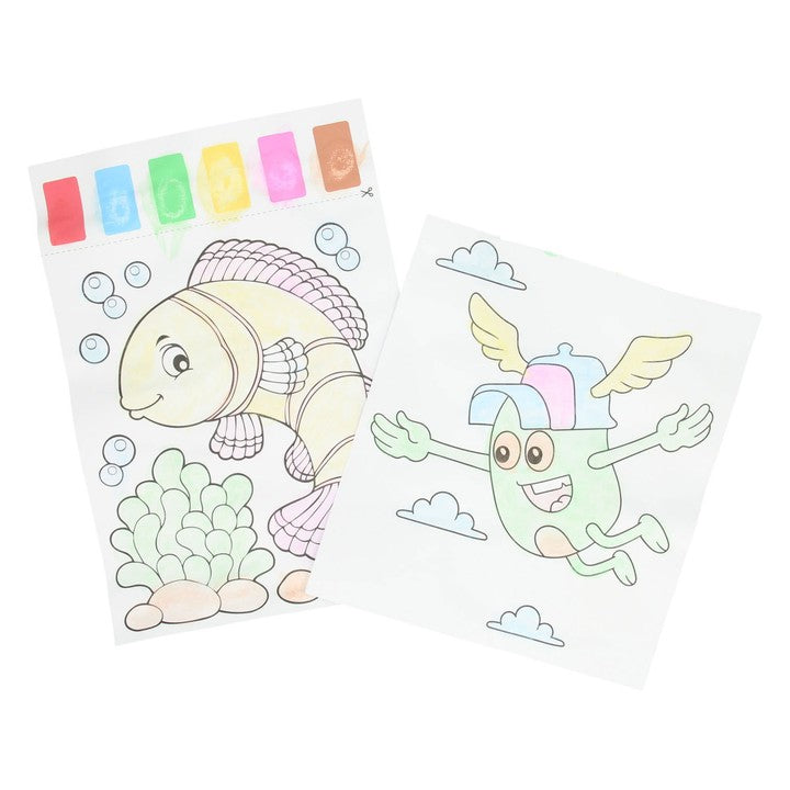 set de pictura cu apa 10 coli 2 pensule