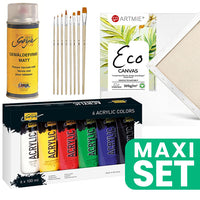 set de pictura de baza cu pensule si lac mat ro wqxzs3040mat