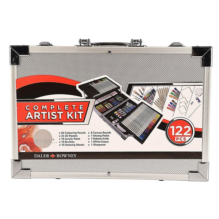 set de pictura mare daler rowney complete artist kit 122 piese ro dlr196500704