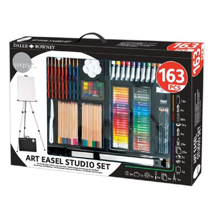 set de pictura mare daler rowney cu sevalet 163 piese ro dlr196500755