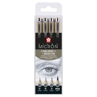 set de stilouri tehnice sakura pigma micron 3 fineliners a brush pen ro skrpoxsdk4c