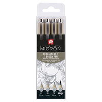 set de stilouri tehnice sakura pigma micron 3 fineliners a brush pen ro skrpoxsdk4l