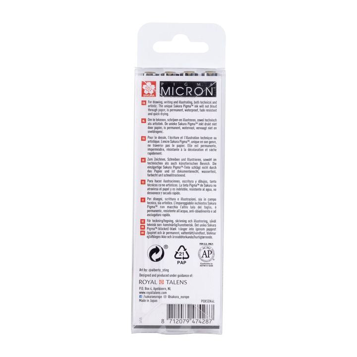 set de stilouri tehnice sakura pigma micron 3 fineliners a brush pen ro skrpoxsdk4l