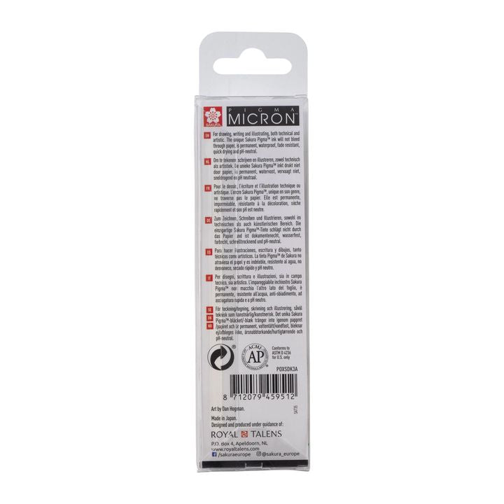 set de stilouri tehnice sakura pigma micron set broad 3 buc ro skrpoxsdk3a