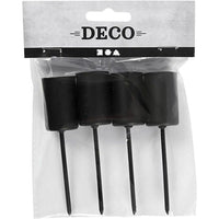 set de suporturi negre pentru lumanari 4 buc